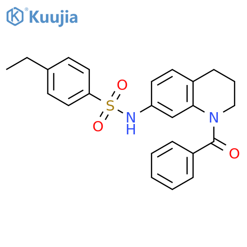 N-(1-benzoyl-1,2,3,4-tetrahydroquinolin-7-yl)-4-ethylbenzene-1-sulfonamide structure