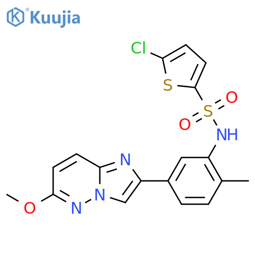 5-chloro-N-(5-{6-methoxyimidazo1,2-bpyridazin-2-yl}-2-methylphenyl)thiophene-2-sulfonamide structure