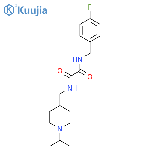 N'-(4-fluorophenyl)methyl-N-{1-(propan-2-yl)piperidin-4-ylmethyl}ethanediamide structure