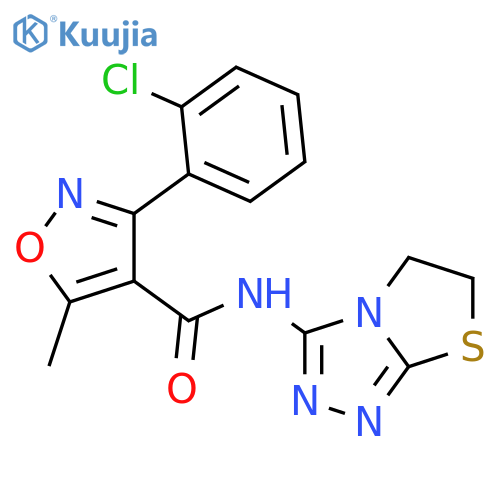 3-(2-chlorophenyl)-5-methyl-N-{5H,6H-1,2,4triazolo3,4-b1,3thiazol-3-yl}-1,2-oxazole-4-carboxamide structure
