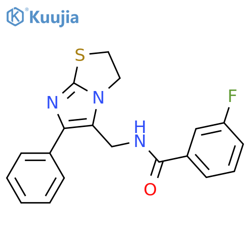 3-fluoro-N-({6-phenyl-2H,3H-imidazo2,1-b1,3thiazol-5-yl}methyl)benzamide structure