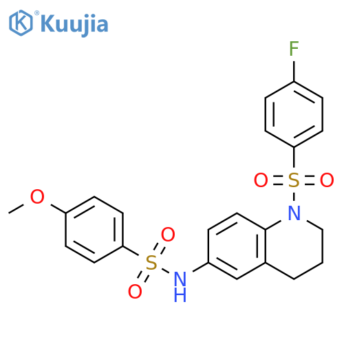 N-1-(4-fluorobenzenesulfonyl)-1,2,3,4-tetrahydroquinolin-6-yl-4-methoxybenzene-1-sulfonamide structure