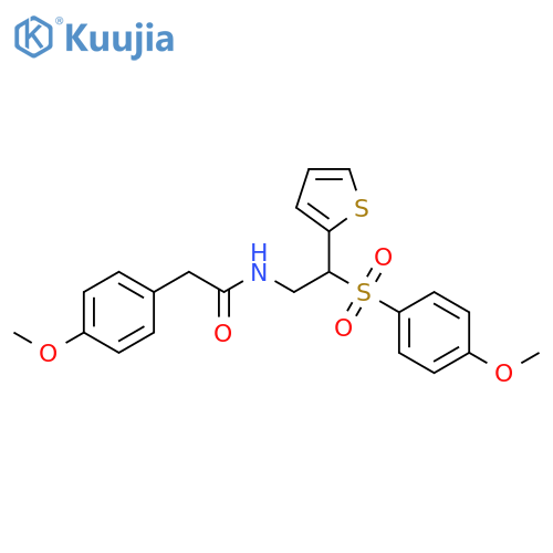 N-2-(4-methoxybenzenesulfonyl)-2-(thiophen-2-yl)ethyl-2-(4-methoxyphenyl)acetamide structure