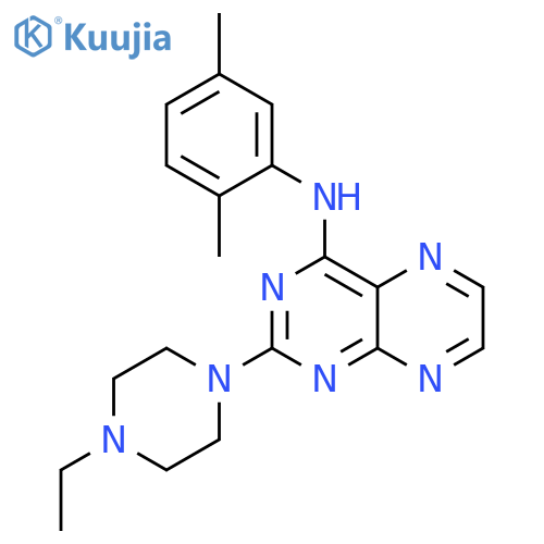 N-(2,5-dimethylphenyl)-2-(4-ethylpiperazin-1-yl)pteridin-4-amine structure