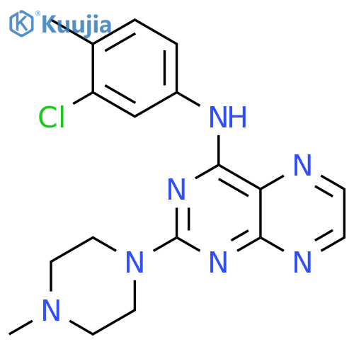 N-(3-chloro-4-methylphenyl)-2-(4-methylpiperazin-1-yl)pteridin-4-amine structure