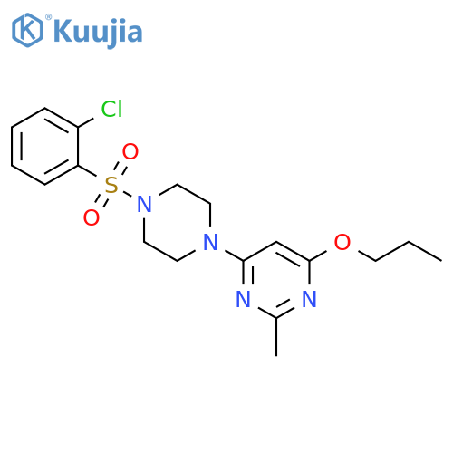 4-4-(2-chlorobenzenesulfonyl)piperazin-1-yl-2-methyl-6-propoxypyrimidine structure