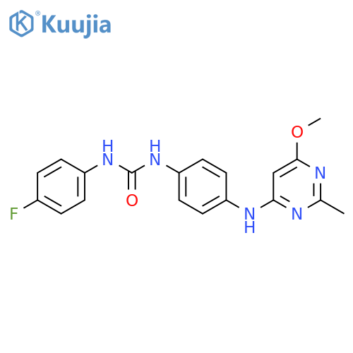 1-(4-fluorophenyl)-3-{4-(6-methoxy-2-methylpyrimidin-4-yl)aminophenyl}urea structure