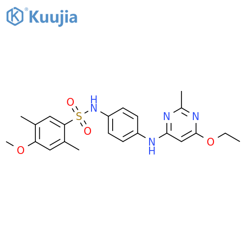 N-{4-(6-ethoxy-2-methylpyrimidin-4-yl)aminophenyl}-4-methoxy-2,5-dimethylbenzene-1-sulfonamide structure