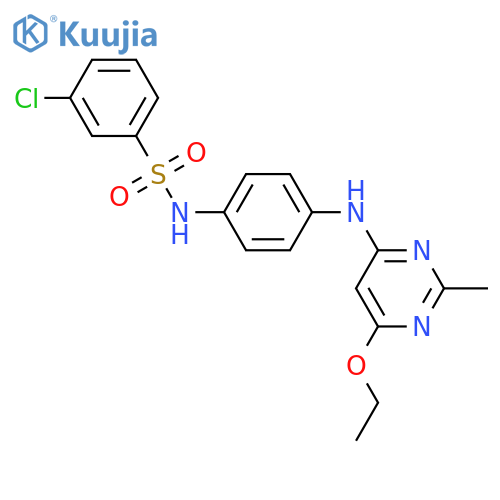 3-chloro-N-{4-(6-ethoxy-2-methylpyrimidin-4-yl)aminophenyl}benzene-1-sulfonamide structure