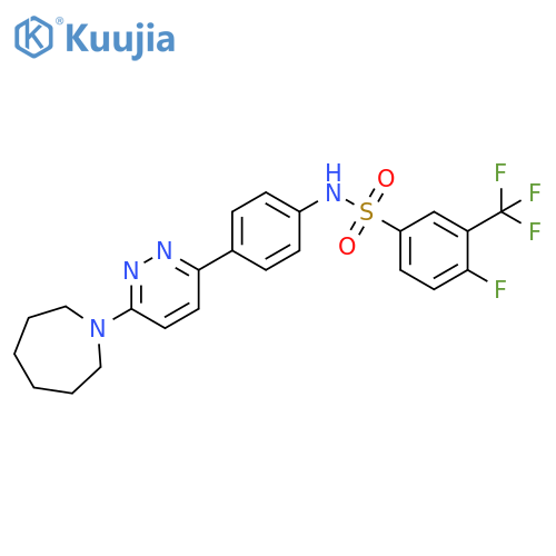 N-{4-6-(azepan-1-yl)pyridazin-3-ylphenyl}-4-fluoro-3-(trifluoromethyl)benzene-1-sulfonamide structure