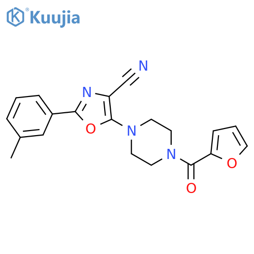 5-4-(furan-2-carbonyl)piperazin-1-yl-2-(3-methylphenyl)-1,3-oxazole-4-carbonitrile structure