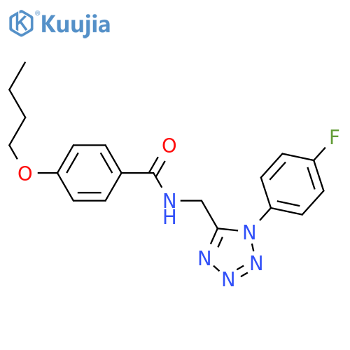 4-butoxy-N-[[1-(4-fluorophenyl)tetrazol-5-yl]methyl]benzamide structure