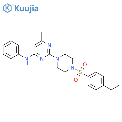 2-4-(4-ethylbenzenesulfonyl)piperazin-1-yl-6-methyl-N-phenylpyrimidin-4-amine structure