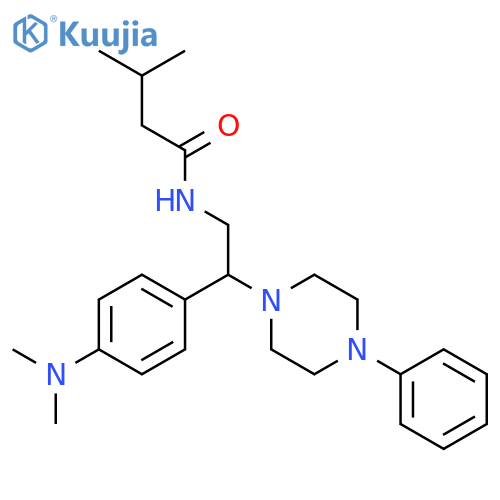 N-{2-4-(dimethylamino)phenyl-2-(4-phenylpiperazin-1-yl)ethyl}-3-methylbutanamide structure