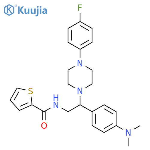 N-{2-4-(dimethylamino)phenyl-2-4-(4-fluorophenyl)piperazin-1-ylethyl}thiophene-2-carboxamide structure