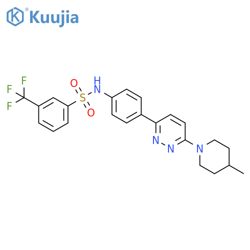N-{4-6-(4-methylpiperidin-1-yl)pyridazin-3-ylphenyl}-3-(trifluoromethyl)benzene-1-sulfonamide structure