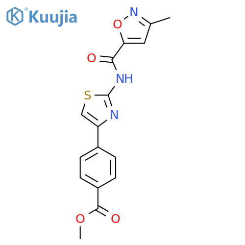 methyl 4-2-(3-methyl-1,2-oxazole-5-amido)-1,3-thiazol-4-ylbenzoate structure