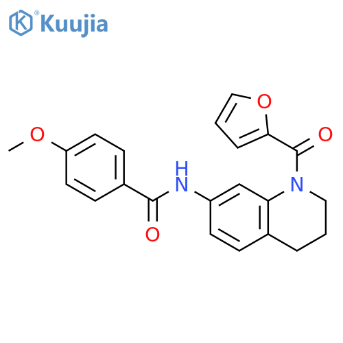 N-1-(furan-2-carbonyl)-1,2,3,4-tetrahydroquinolin-7-yl-4-methoxybenzamide structure