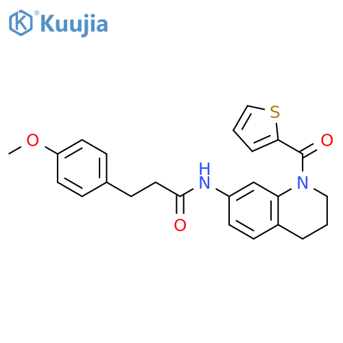 3-(4-methoxyphenyl)-N-1-(thiophene-2-carbonyl)-1,2,3,4-tetrahydroquinolin-7-ylpropanamide structure