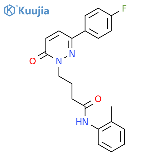 4-3-(4-fluorophenyl)-6-oxo-1,6-dihydropyridazin-1-yl-N-(2-methylphenyl)butanamide structure