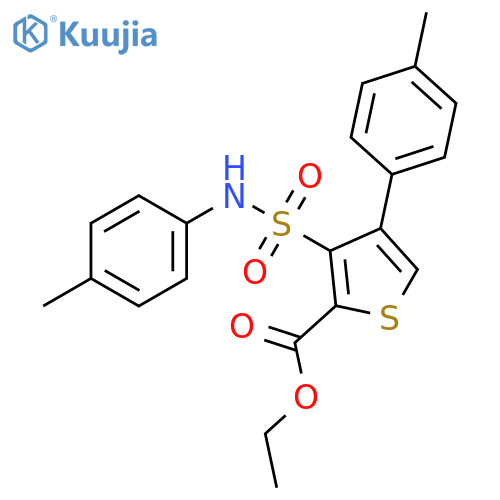 ethyl 4-(4-methylphenyl)-3-(4-methylphenyl)sulfamoylthiophene-2-carboxylate structure