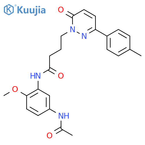 N-(5-acetamido-2-methoxyphenyl)-4-3-(4-methylphenyl)-6-oxo-1,6-dihydropyridazin-1-ylbutanamide structure