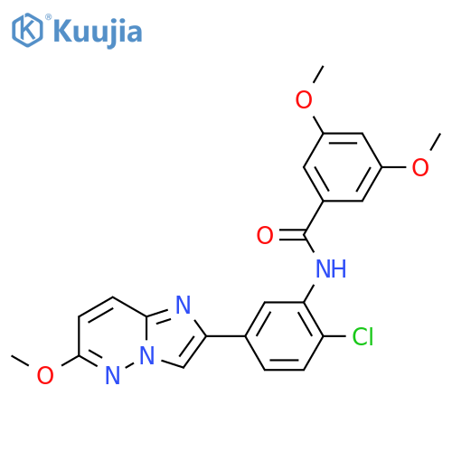 N-(2-chloro-5-{6-methoxyimidazo1,2-bpyridazin-2-yl}phenyl)-3,5-dimethoxybenzamide structure