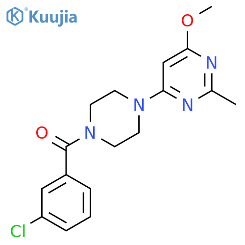 4-4-(3-chlorobenzoyl)piperazin-1-yl-6-methoxy-2-methylpyrimidine structure