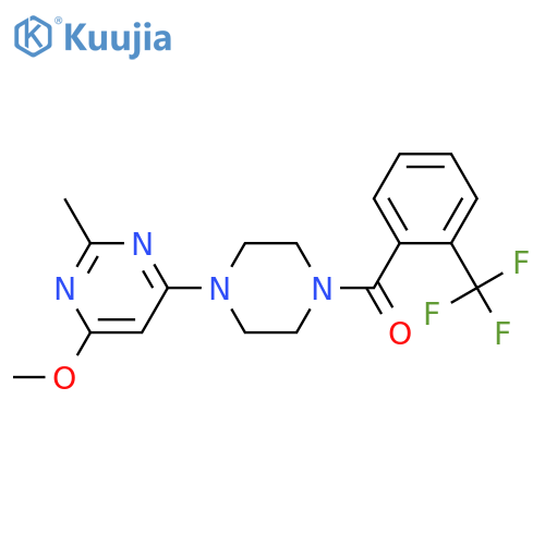 4-methoxy-2-methyl-6-{4-2-(trifluoromethyl)benzoylpiperazin-1-yl}pyrimidine structure