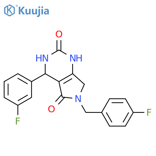 4-(3-fluorophenyl)-6-(4-fluorophenyl)methyl-1H,2H,3H,4H,5H,6H,7H-pyrrolo3,4-dpyrimidine-2,5-dione structure