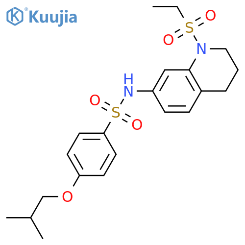 N-1-(ethanesulfonyl)-1,2,3,4-tetrahydroquinolin-7-yl-4-(2-methylpropoxy)benzene-1-sulfonamide structure