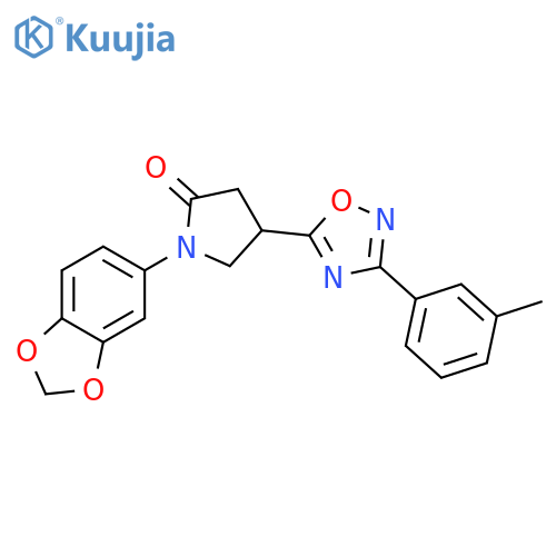 1-(2H-1,3-benzodioxol-5-yl)-4-3-(3-methylphenyl)-1,2,4-oxadiazol-5-ylpyrrolidin-2-one structure
