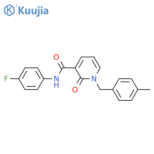 N-(4-fluorophenyl)-1-(4-methylphenyl)methyl-2-oxo-1,2-dihydropyridine-3-carboxamide structure