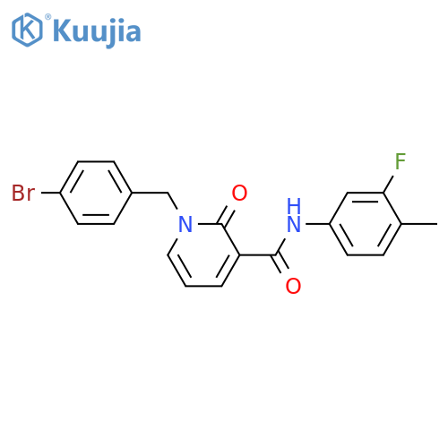 1-(4-bromophenyl)methyl-N-(3-fluoro-4-methylphenyl)-2-oxo-1,2-dihydropyridine-3-carboxamide structure
