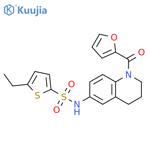 5-ethyl-N-1-(furan-2-carbonyl)-1,2,3,4-tetrahydroquinolin-6-ylthiophene-2-sulfonamide structure