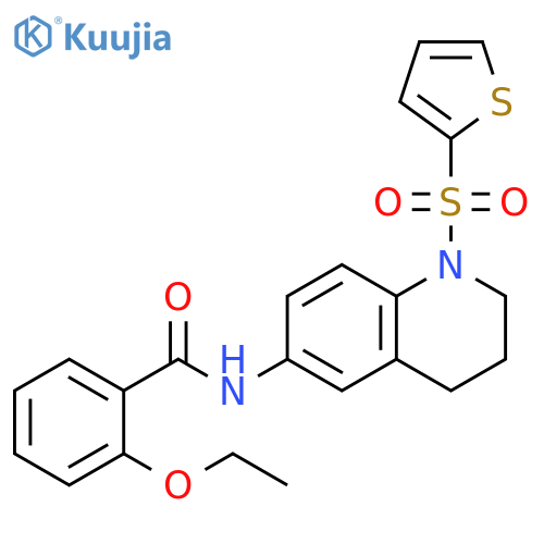 2-ethoxy-N-1-(thiophene-2-sulfonyl)-1,2,3,4-tetrahydroquinolin-6-ylbenzamide structure