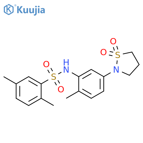 N-5-(1,1-dioxo-1lambda6,2-thiazolidin-2-yl)-2-methylphenyl-2,5-dimethylbenzene-1-sulfonamide structure