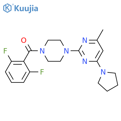 2-4-(2,6-difluorobenzoyl)piperazin-1-yl-4-methyl-6-(pyrrolidin-1-yl)pyrimidine structure