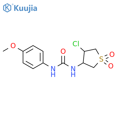 3-(4-chloro-1,1-dioxo-1lambda6-thiolan-3-yl)-1-(4-methoxyphenyl)urea structure