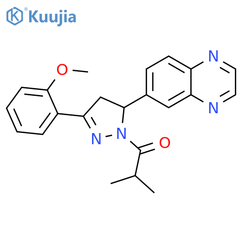 1-3-(2-methoxyphenyl)-5-(quinoxalin-6-yl)-4,5-dihydro-1H-pyrazol-1-yl-2-methylpropan-1-one structure