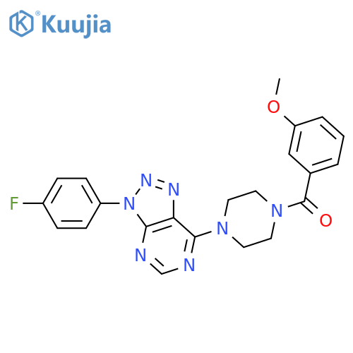 1-3-(4-fluorophenyl)-3H-1,2,3triazolo4,5-dpyrimidin-7-yl-4-(3-methoxybenzoyl)piperazine structure