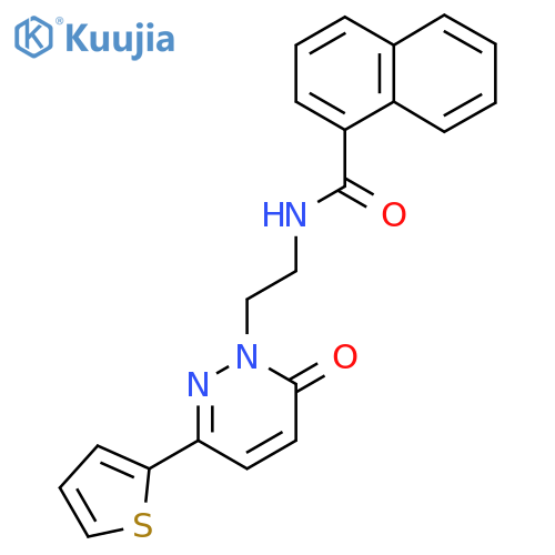 N-{2-6-oxo-3-(thiophen-2-yl)-1,6-dihydropyridazin-1-ylethyl}naphthalene-1-carboxamide structure