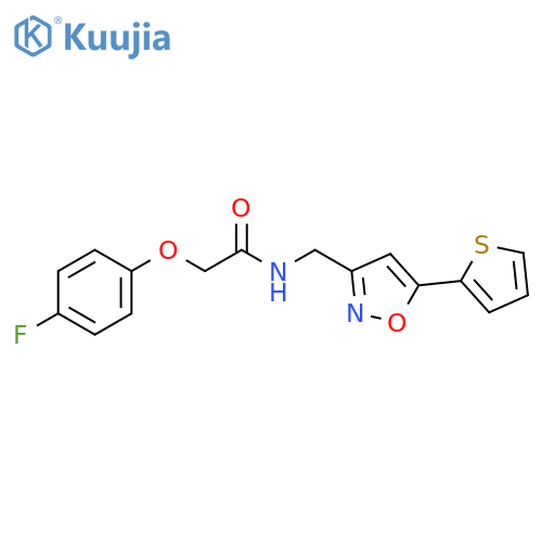 2-(4-fluorophenoxy)-N-{5-(thiophen-2-yl)-1,2-oxazol-3-ylmethyl}acetamide structure