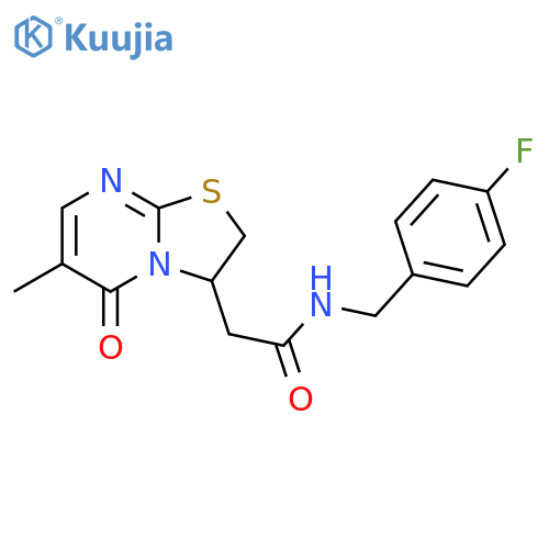 N-(4-fluorophenyl)methyl-2-{6-methyl-5-oxo-2H,3H,5H-1,3thiazolo3,2-apyrimidin-3-yl}acetamide structure