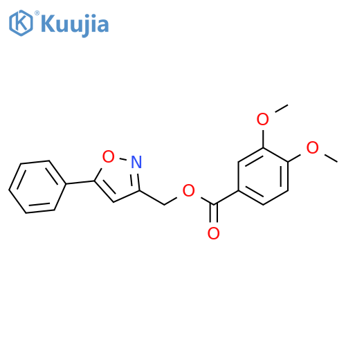 (5-phenyl-1,2-oxazol-3-yl)methyl 3,4-dimethoxybenzoate structure