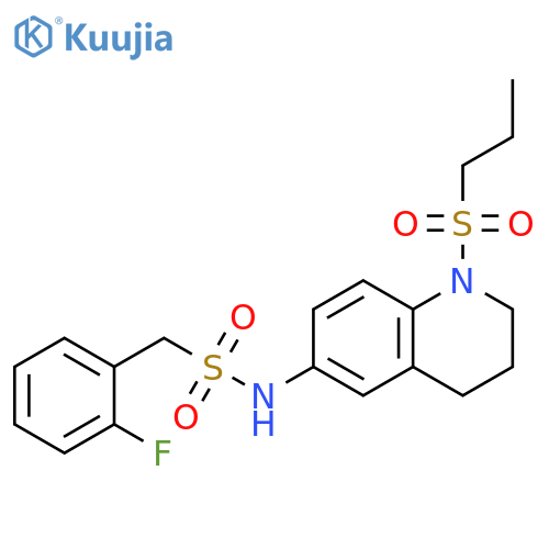 1-(2-fluorophenyl)-N-1-(propane-1-sulfonyl)-1,2,3,4-tetrahydroquinolin-6-ylmethanesulfonamide structure