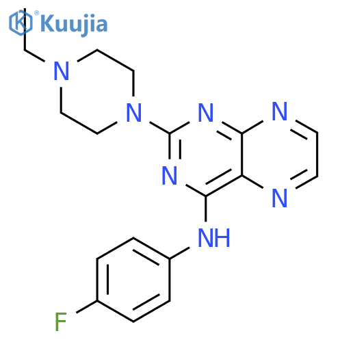 2-(4-ethylpiperazin-1-yl)-N-(4-fluorophenyl)pteridin-4-amine structure
