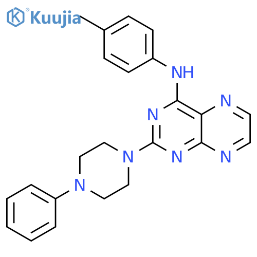 N-(4-methylphenyl)-2-(4-phenylpiperazin-1-yl)pteridin-4-amine structure