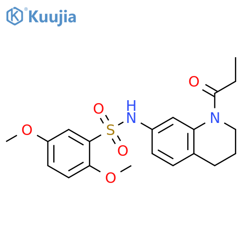 2,5-dimethoxy-N-(1-propanoyl-1,2,3,4-tetrahydroquinolin-7-yl)benzene-1-sulfonamide structure