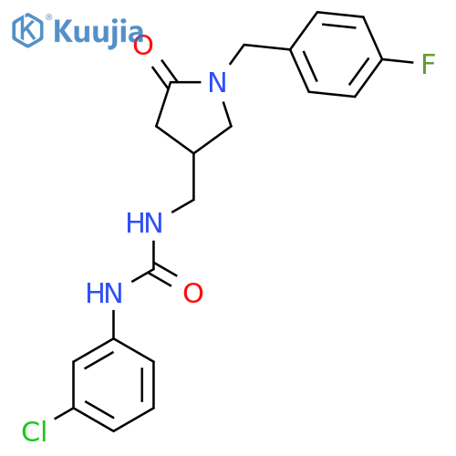 1-(3-chlorophenyl)-3-({1-(4-fluorophenyl)methyl-5-oxopyrrolidin-3-yl}methyl)urea structure